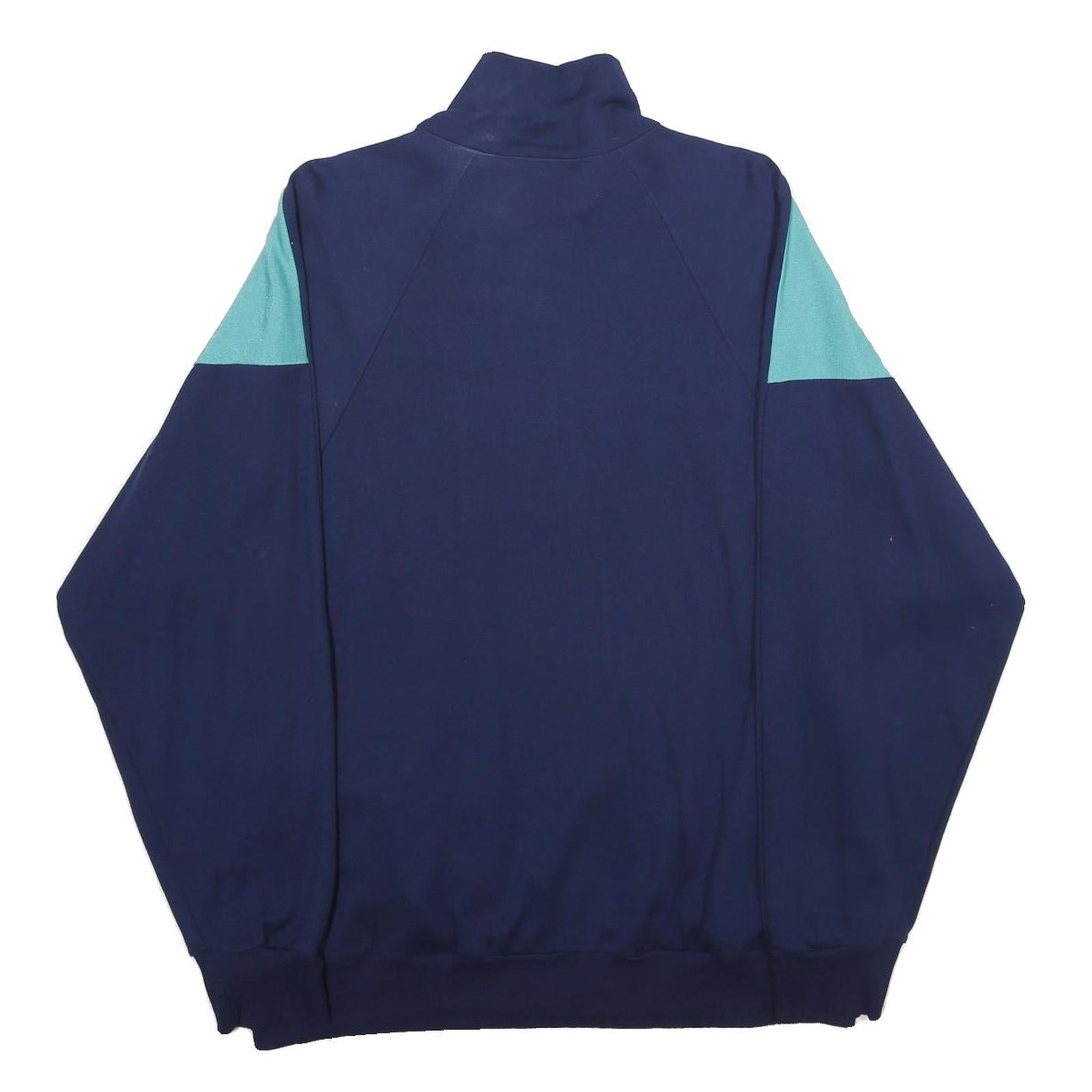 GONSO Mens Navy Blue Green Colourblock Jacket L Cotton Blend Zip Casual