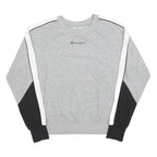 CHAMPION Womens Grey & Black Crew Neck M Cotton Blend Sweatshirt Pullover
