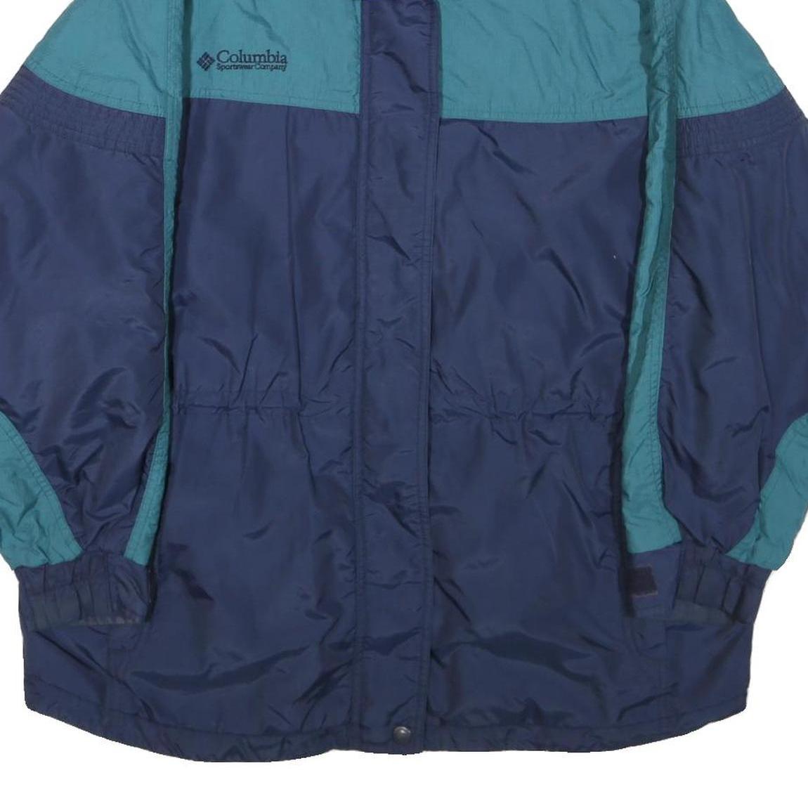 COLUMBIA Mens Blue & Teal Outdoor Jacket L Polyamide Blend Windbreaker Zip