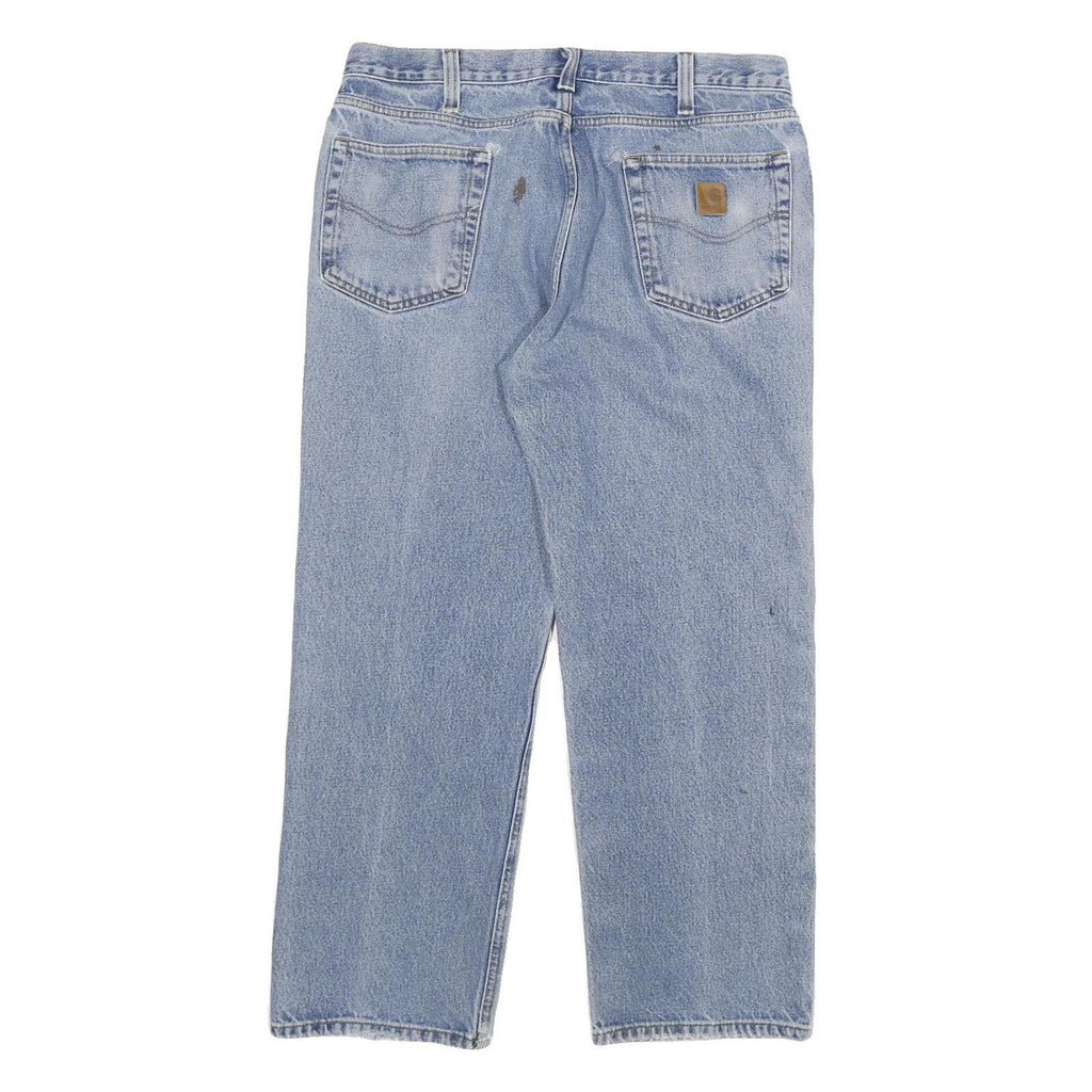 CARHARTT Mens Relaxed Jeans Blue Denim W34 L28 Cotton Blend Zip Casual Workwear