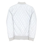 TIMBERLAND Mens White Quilted Jacket M Polyester Blend Diamond Pattern Zip