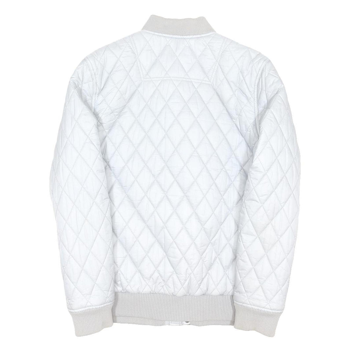 TIMBERLAND Mens White Quilted Jacket M Polyester Blend Diamond Pattern Zip