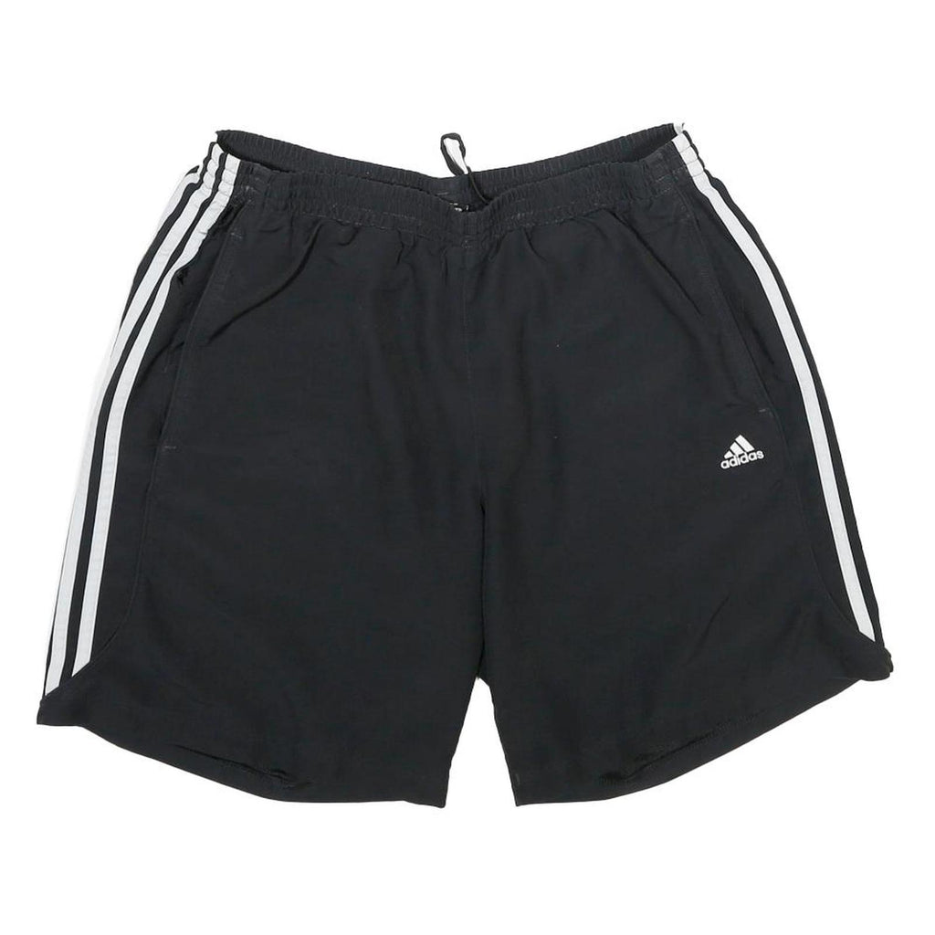 ADIDAS Mens Black Casual Shorts L W30 Sports Three Stripes Logo