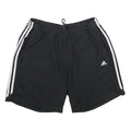 ADIDAS Mens Black Casual Shorts L W30 Sports Three Stripes Logo