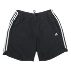 ADIDAS Mens Black Casual Shorts L W30 Sports Three Stripes Logo