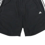 ADIDAS Mens Black Casual Shorts L W30 Sports Three Stripes Logo