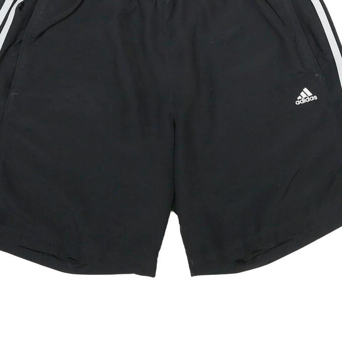 ADIDAS Mens Black Casual Shorts L W30 Sports Three Stripes Logo