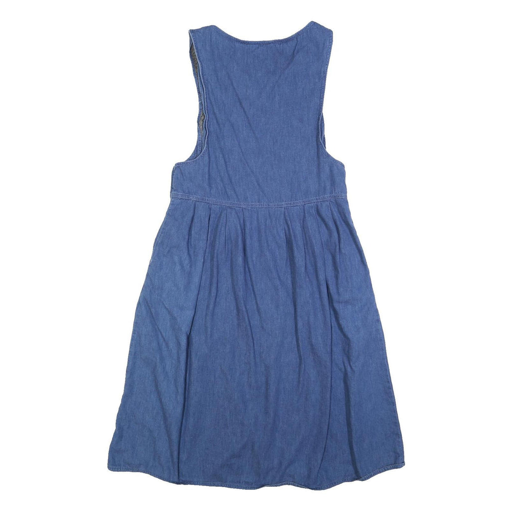 WOOLRICH Womens Blue Cotton Blend Day Dress Jersey Sleeveless Midi Size M Casual