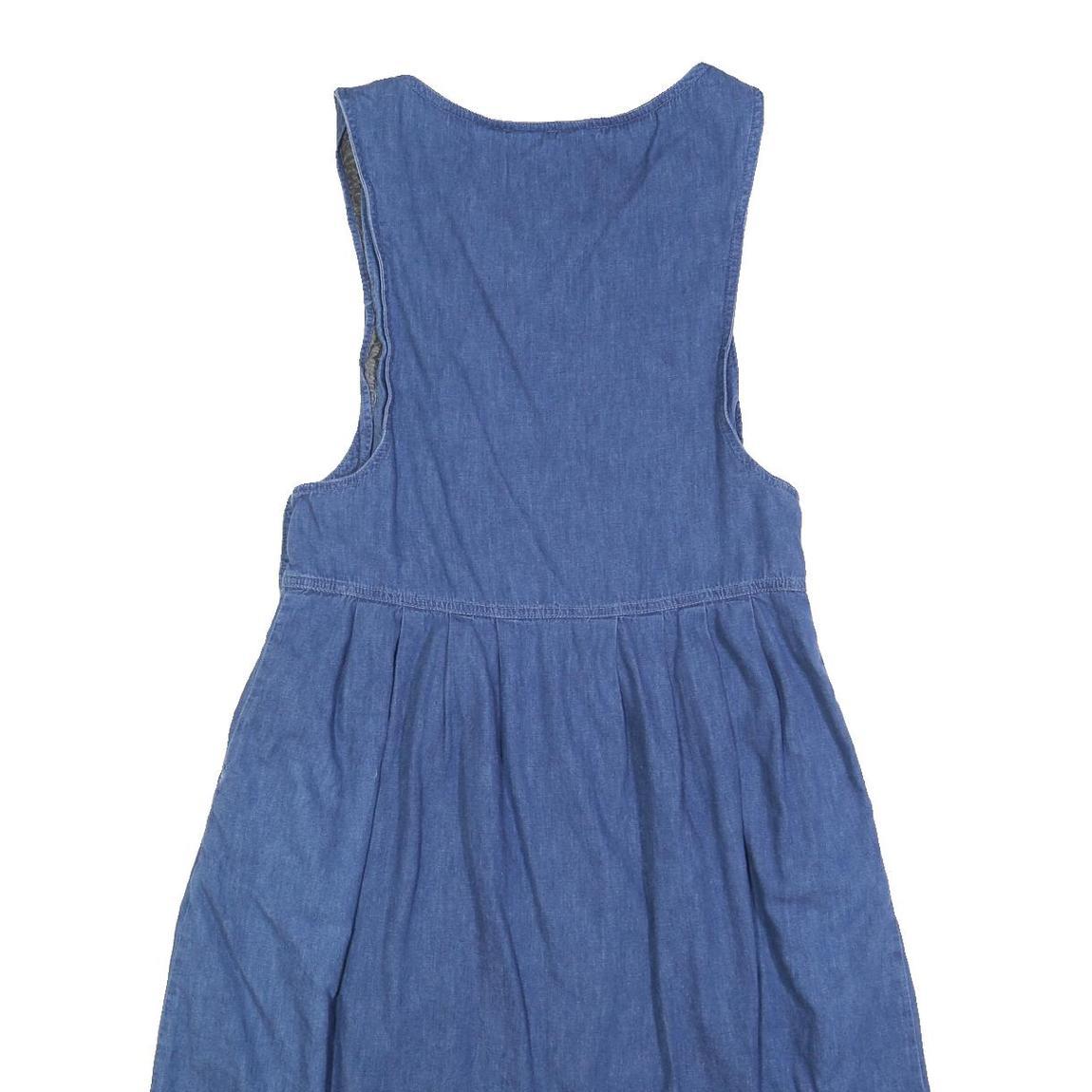 WOOLRICH Womens Blue Cotton Blend Day Dress Jersey Sleeveless Midi Size M Casual