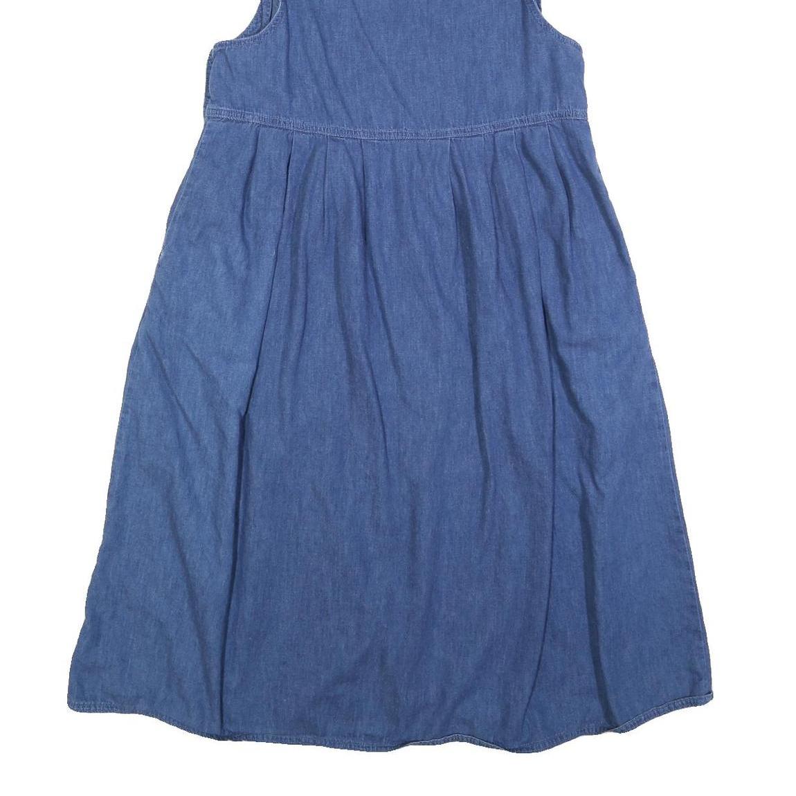 WOOLRICH Womens Blue Cotton Blend Day Dress Jersey Sleeveless Midi Size M Casual