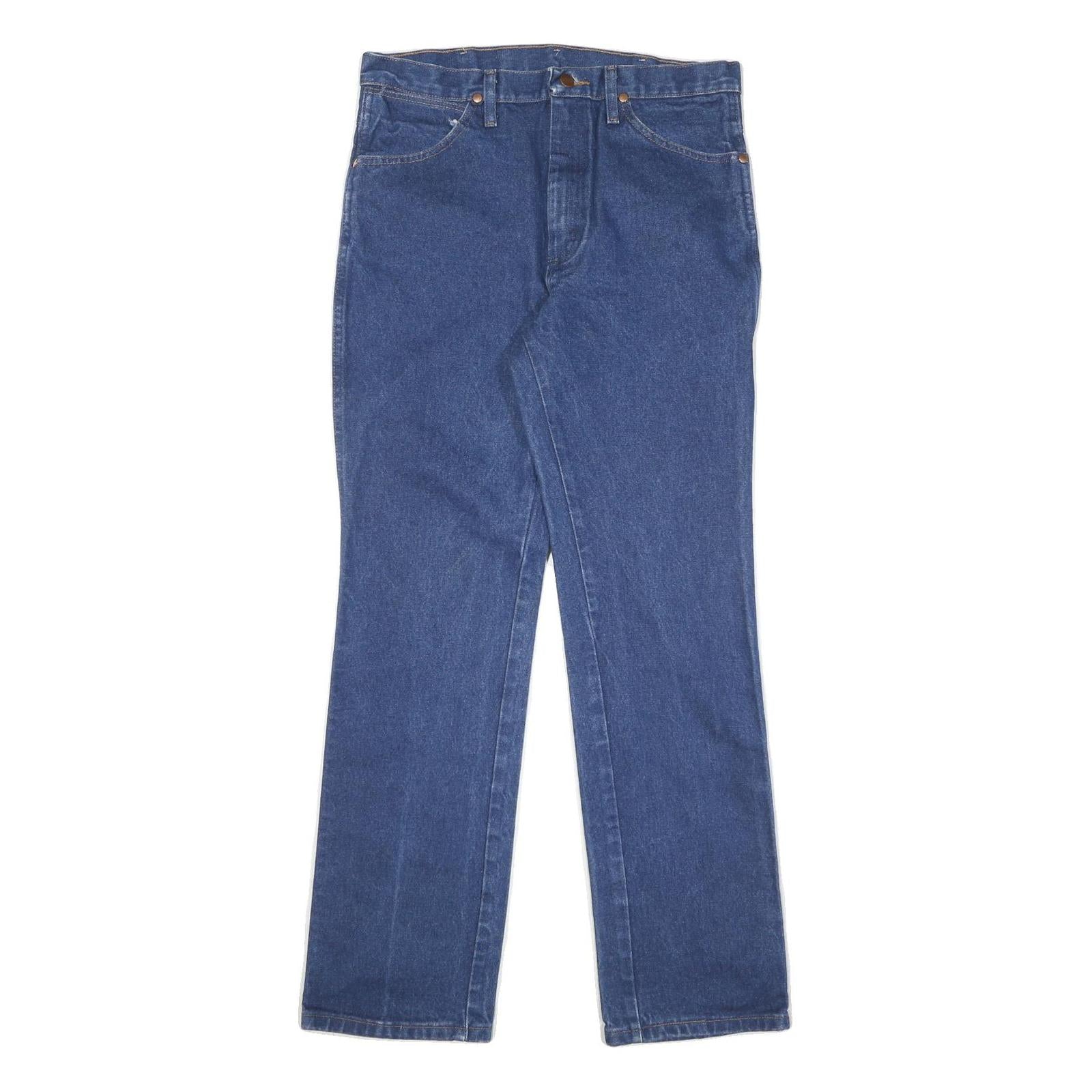 WRANGLER Womens Jeans Blue Regular Straight Denim W33 L32 Classic Cotton Blend