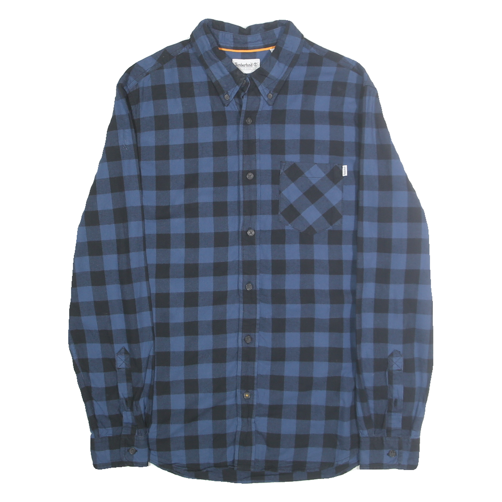 TIMBERLAND Mens Blue & Black Check Shirt M Casual Button-Down Long Sleeve Cotton