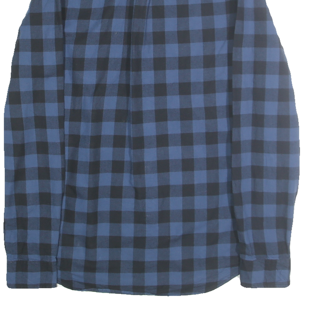 TIMBERLAND Mens Blue & Black Check Shirt M Casual Button-Down Long Sleeve Cotton