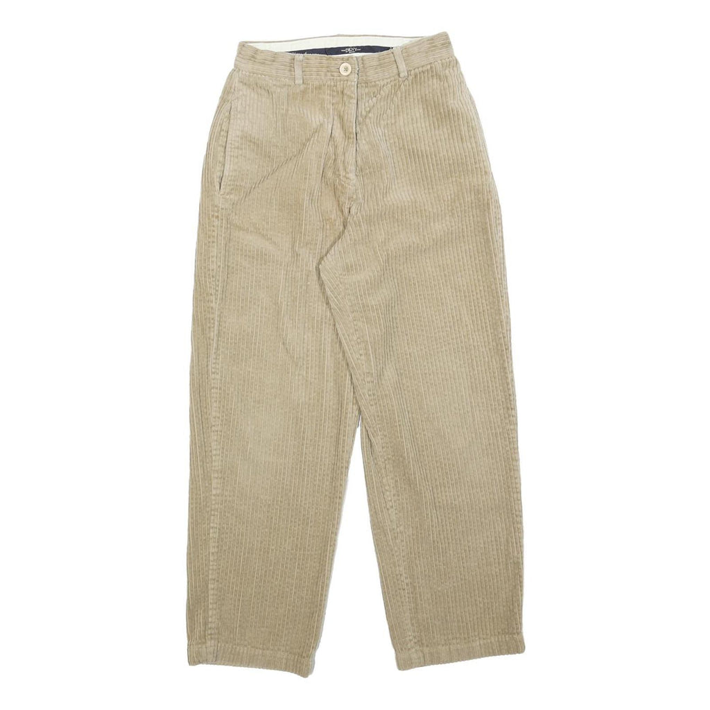 DKNY Womens Cotton Blend Beige Relaxed Tapered Trousers W24 L26 Casual Comfort