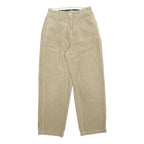 DKNY Womens Cotton Blend Beige Relaxed Tapered Trousers W24 L26 Casual Comfort