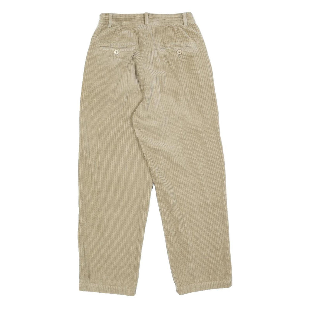 DKNY Womens Cotton Blend Beige Relaxed Tapered Trousers W24 L26 Casual Comfort