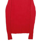 TAHARI Womens Red Plain Pullover Jumper Crew Neck Rib Knit S Stylish Warm