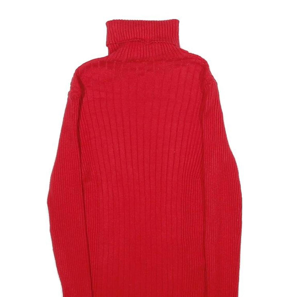 TAHARI Womens Red Plain Pullover Jumper Crew Neck Rib Knit S Stylish Warm