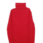 TAHARI Womens Red Plain Pullover Jumper Crew Neck Rib Knit S Stylish Warm