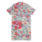 ARMONIE Womens Shift Dress Cream Viscose Floral Short Sleeve Midi L