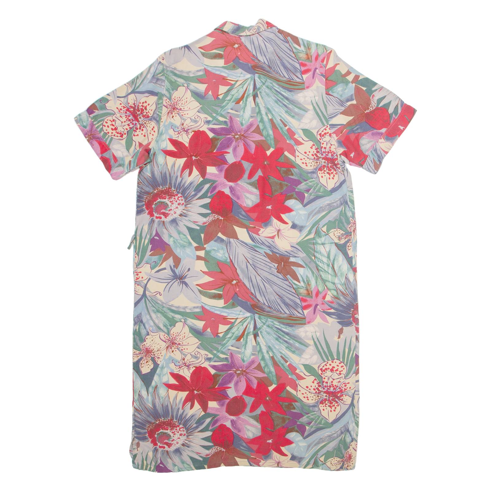 ARMONIE Womens Shift Dress Cream Viscose Floral Short Sleeve Midi L