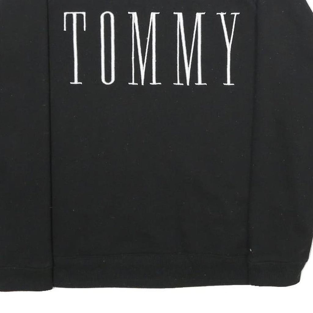 HILFIGER DENIM Mens Black Cotton Blend Crew Neck S Sweatshirt Casual Pullover