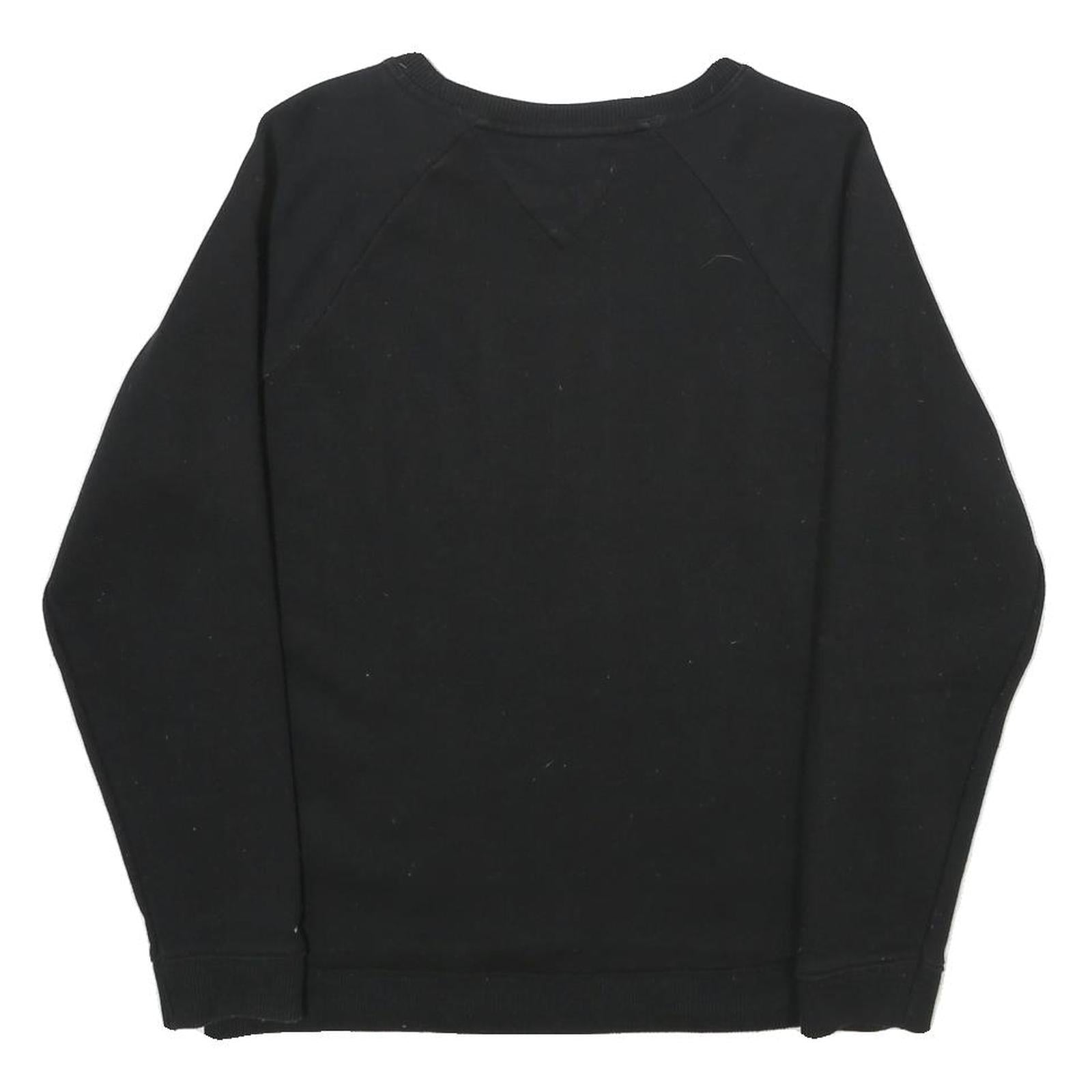 HILFIGER DENIM Mens Black Cotton Blend Crew Neck S Sweatshirt Casual Pullover