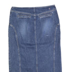 TOMMY HILFIGER Womens Blue Denim Lace Up Midi Cotton Blend Skirt XL Stylish