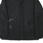 BARBOUR Womens Black Quilted Jacket M Polyester Blend Button Closure Classic