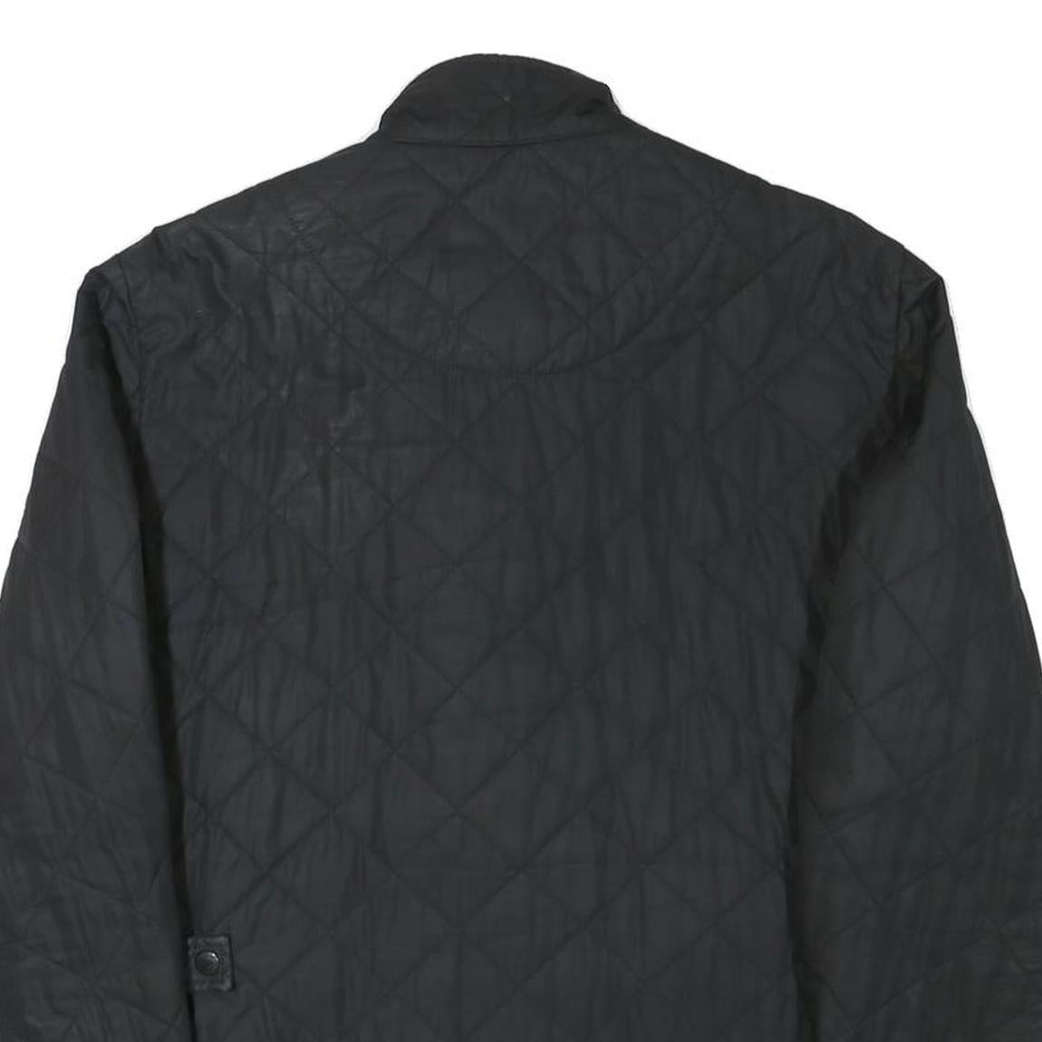 BARBOUR Womens Black Quilted Jacket M Polyester Blend Button Closure Classic