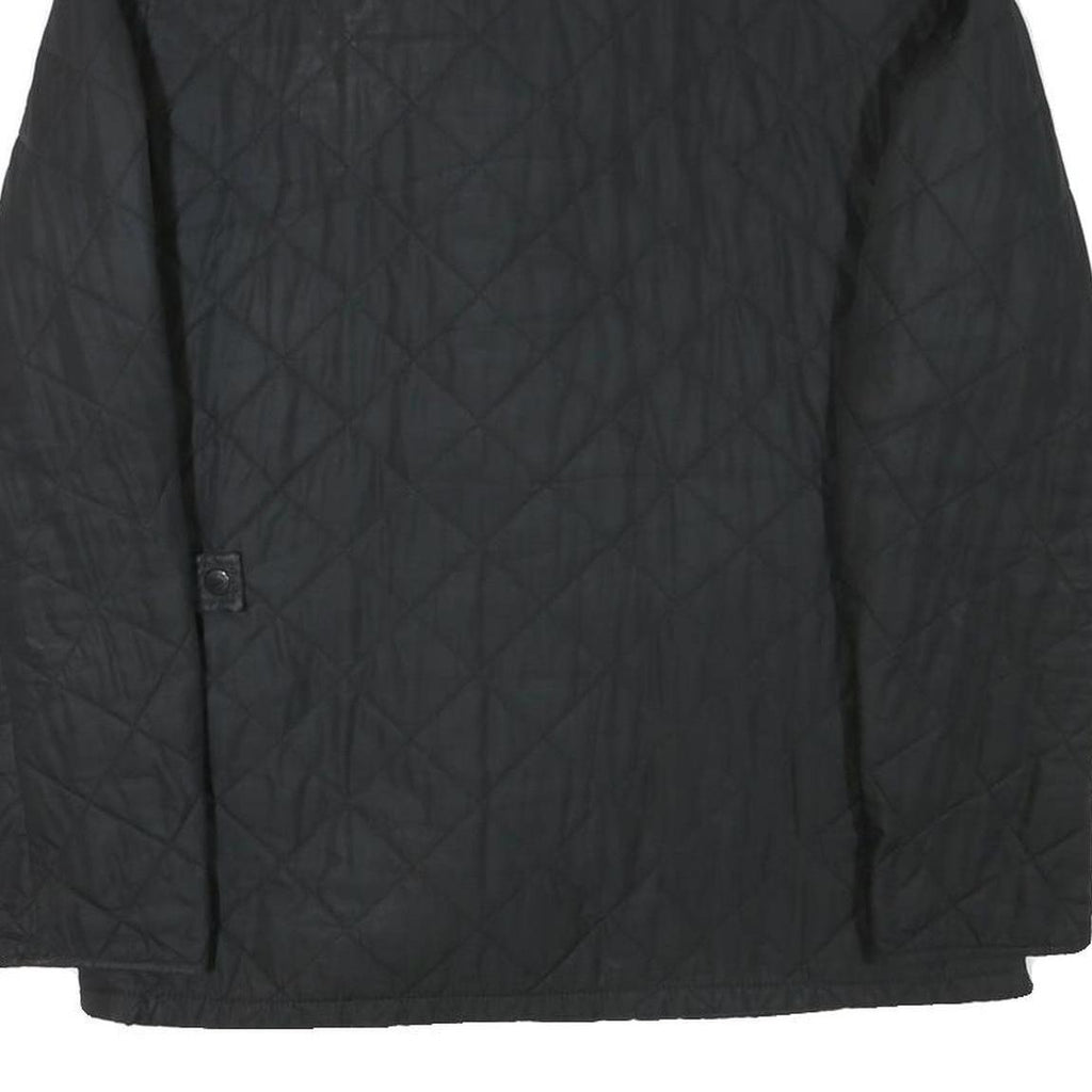 BARBOUR Womens Black Quilted Jacket M Polyester Blend Button Closure Classic