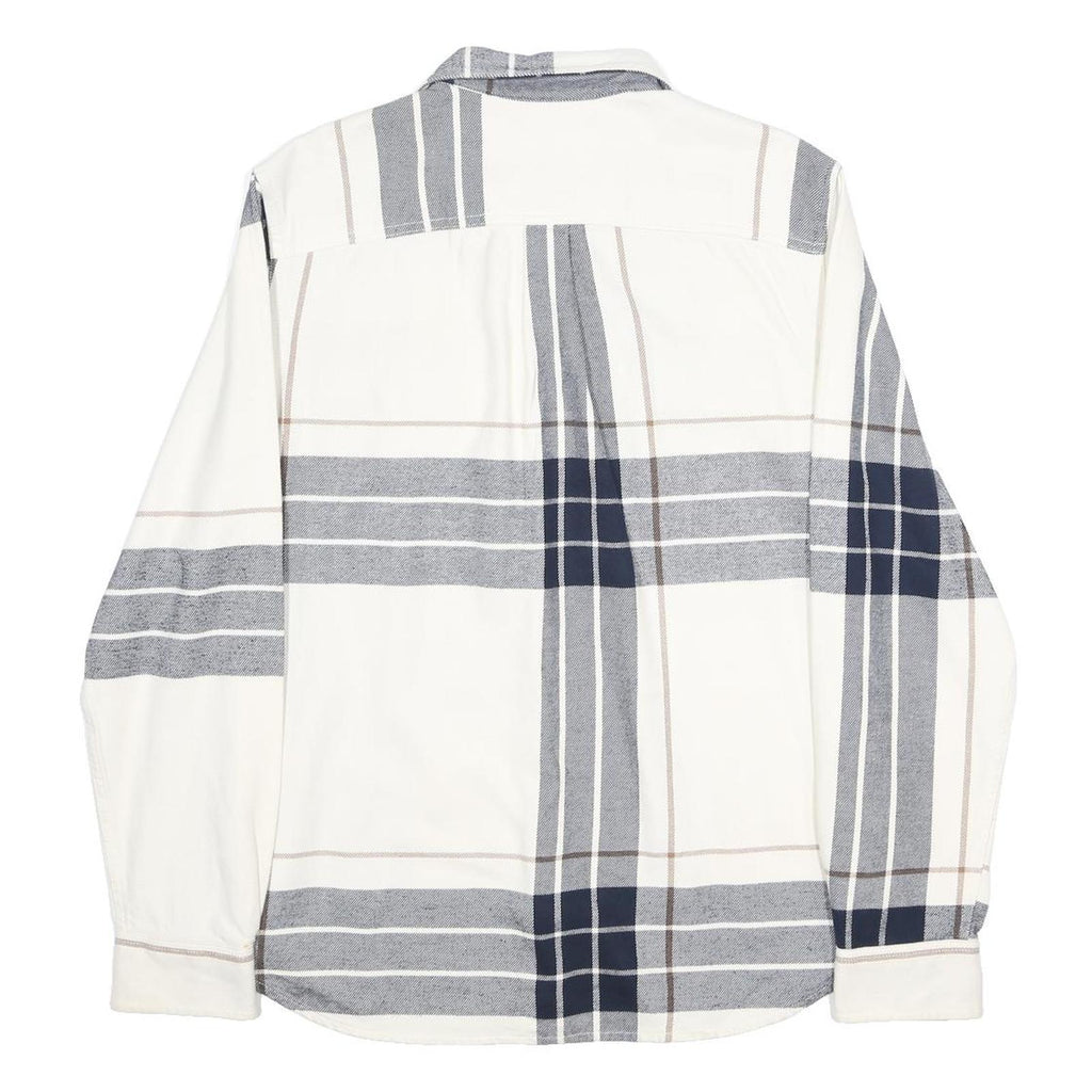 THE NORTH FACE Mens White & Grey Check Shirt S Casual Cotton Long Sleeve