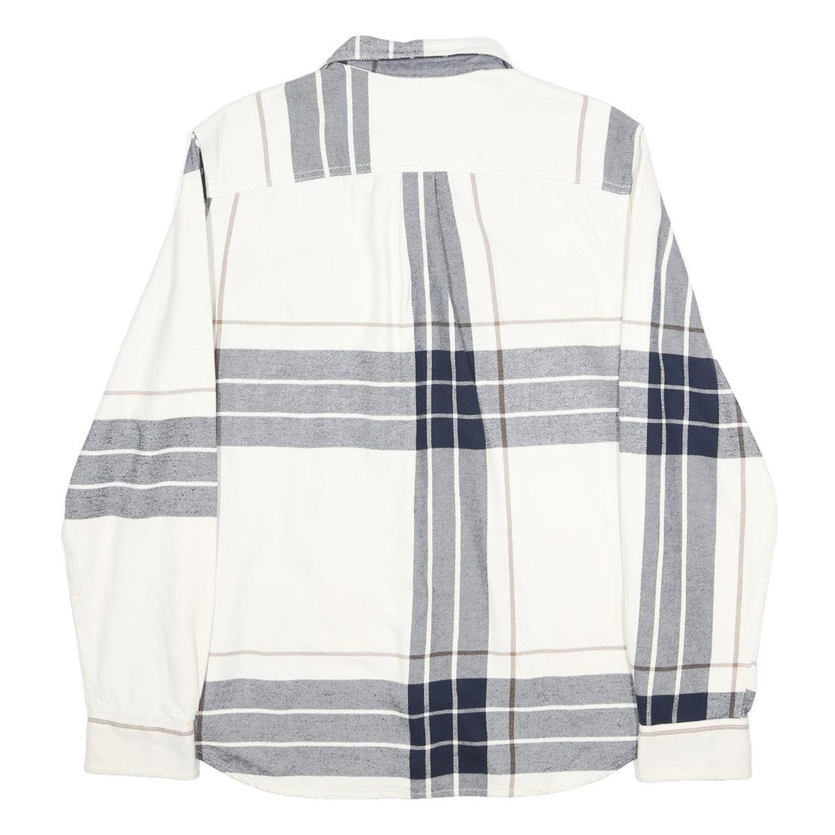 THE NORTH FACE Mens White & Grey Check Shirt S Casual Cotton Long Sleeve
