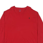 POLO RALPH LAUREN Mens Red Classic Long Sleeve V-Neck Cotton Blend 2XL T-Shirt