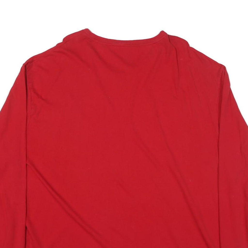 POLO RALPH LAUREN Mens Red Classic Long Sleeve V-Neck Cotton Blend 2XL T-Shirt