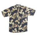 PIERRE CARDIN Mens Hawaiian Shirt Blue Floral S