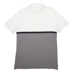 NIKE Mens White & Grey Colourblock Short Sleeve Polo Shirt M Cotton Blend