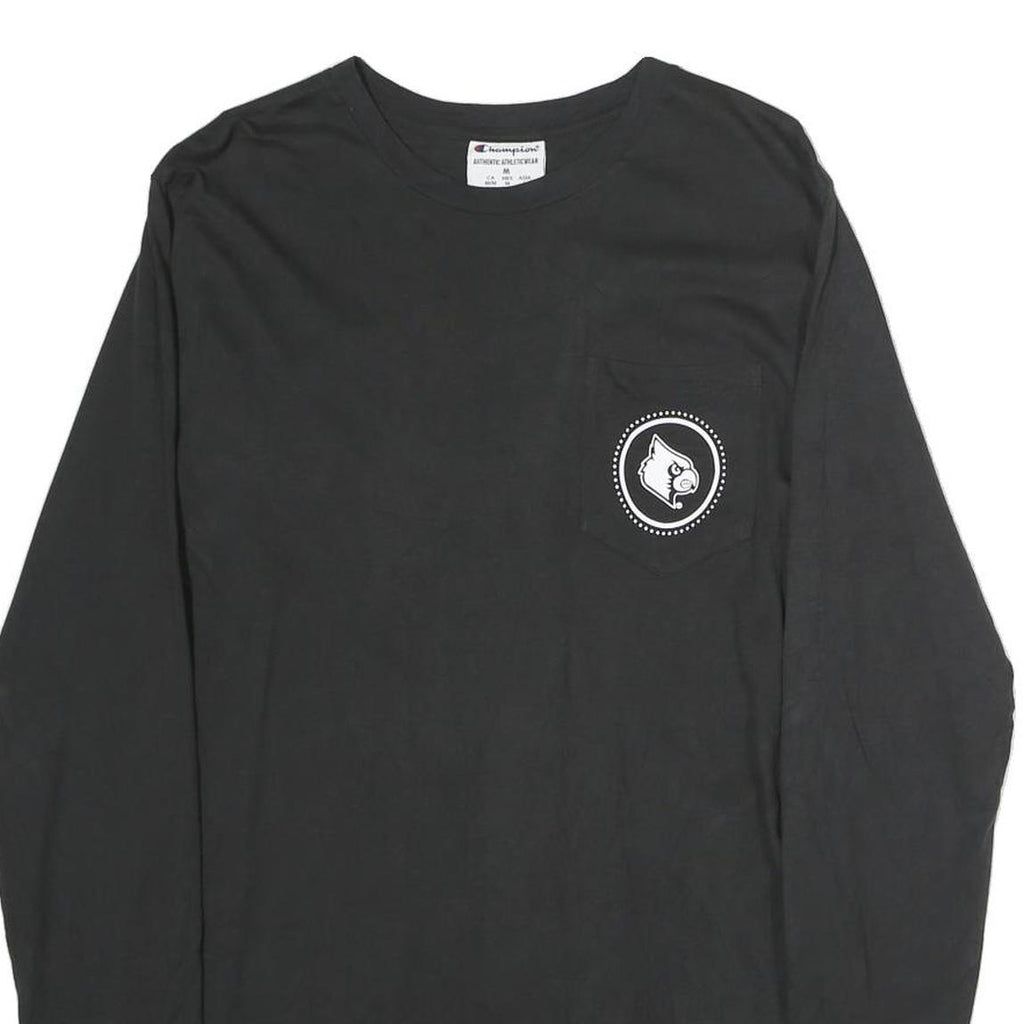 CHAMPION Mens Black University Of Louisville Cardinals Long Sleeve Crew Neck
