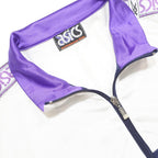 ASICS Mens Blue White & Purple Retro Track Jacket L Polyester Zip Sportswear