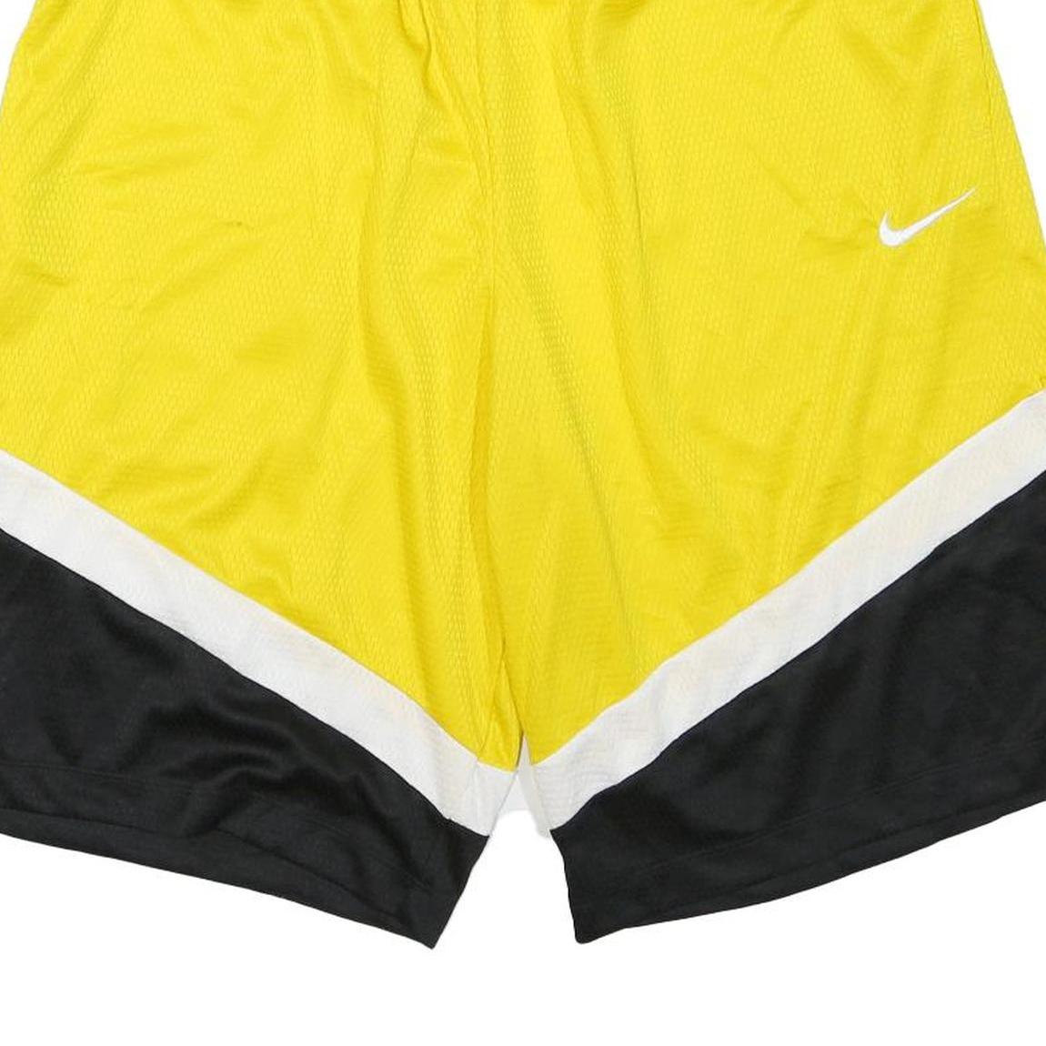 NIKE Mens Yellow Black Casual Shorts M W28 Polyester Sportswear Gym