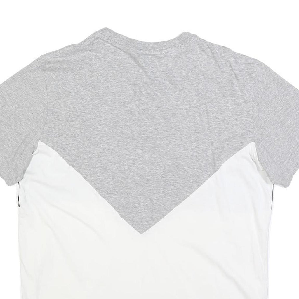 ADIDAS Mens Grey Black & White Cotton Blend T-Shirt L Short Sleeve Crew Neck