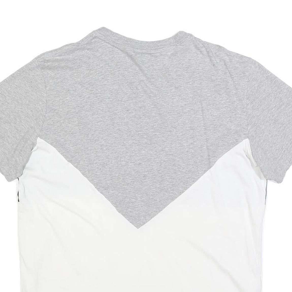 ADIDAS Mens Grey Black & White Cotton Blend T-Shirt L Short Sleeve Crew Neck