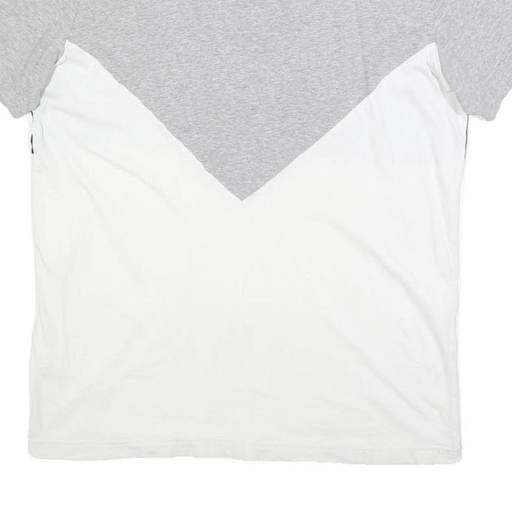 ADIDAS Mens Grey Black & White Cotton Blend T-Shirt L Short Sleeve Crew Neck