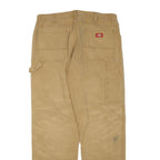 DICKIES Mens Cotton Blend Beige Regular Straight Trousers W36 L33 Workwear