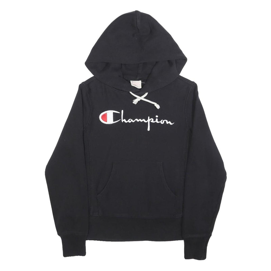 CHAMPION REVERSE WEAVE Womens Black Hoodie S Cotton Classic Pullover Sweatshirt