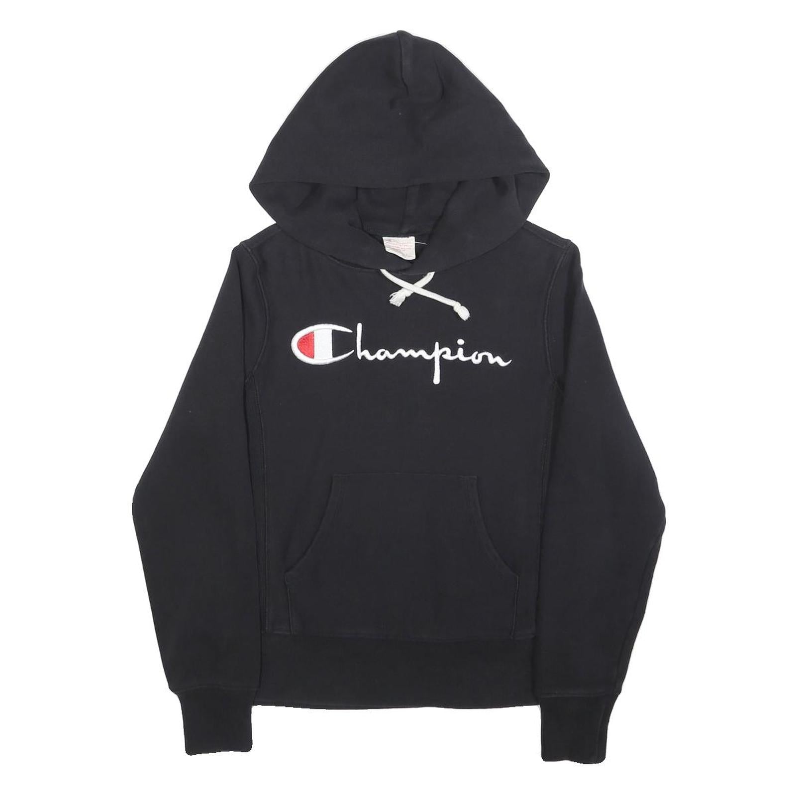 CHAMPION REVERSE WEAVE Womens Black Hoodie S Cotton Classic Pullover Sweatshirt
