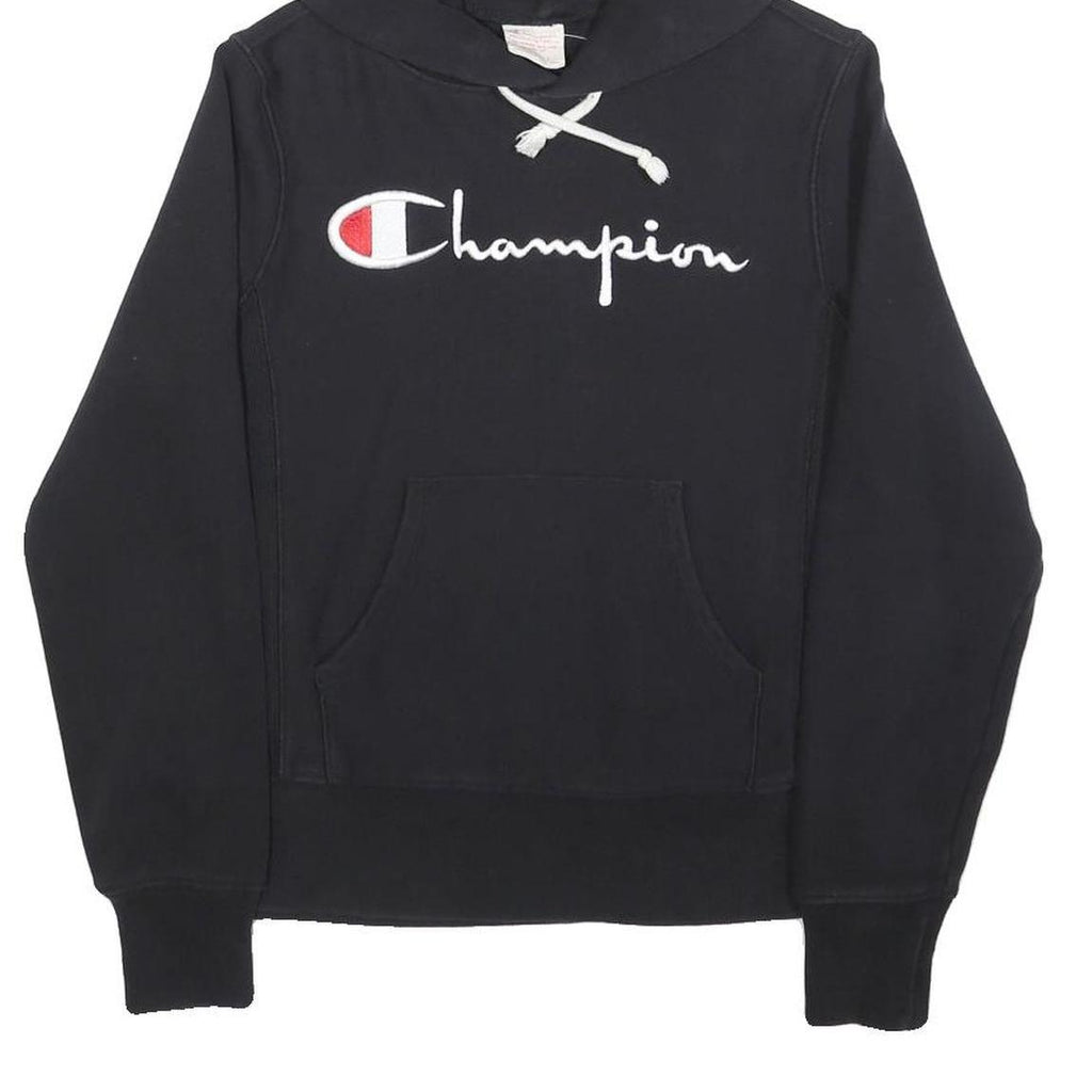 CHAMPION REVERSE WEAVE Womens Black Hoodie S Cotton Classic Pullover Sweatshirt