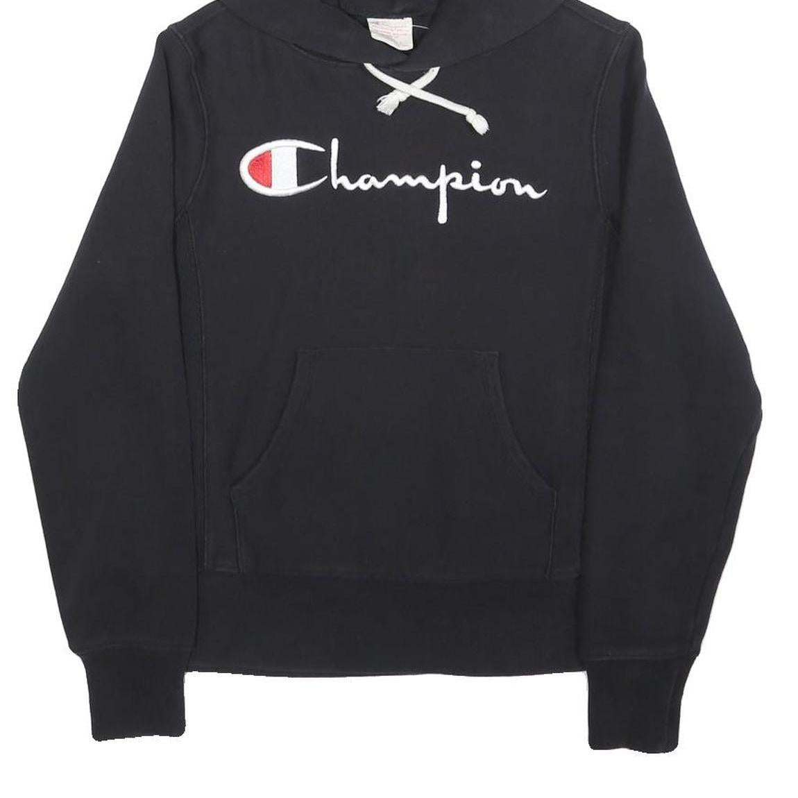 CHAMPION REVERSE WEAVE Womens Black Hoodie S Cotton Classic Pullover Sweatshirt