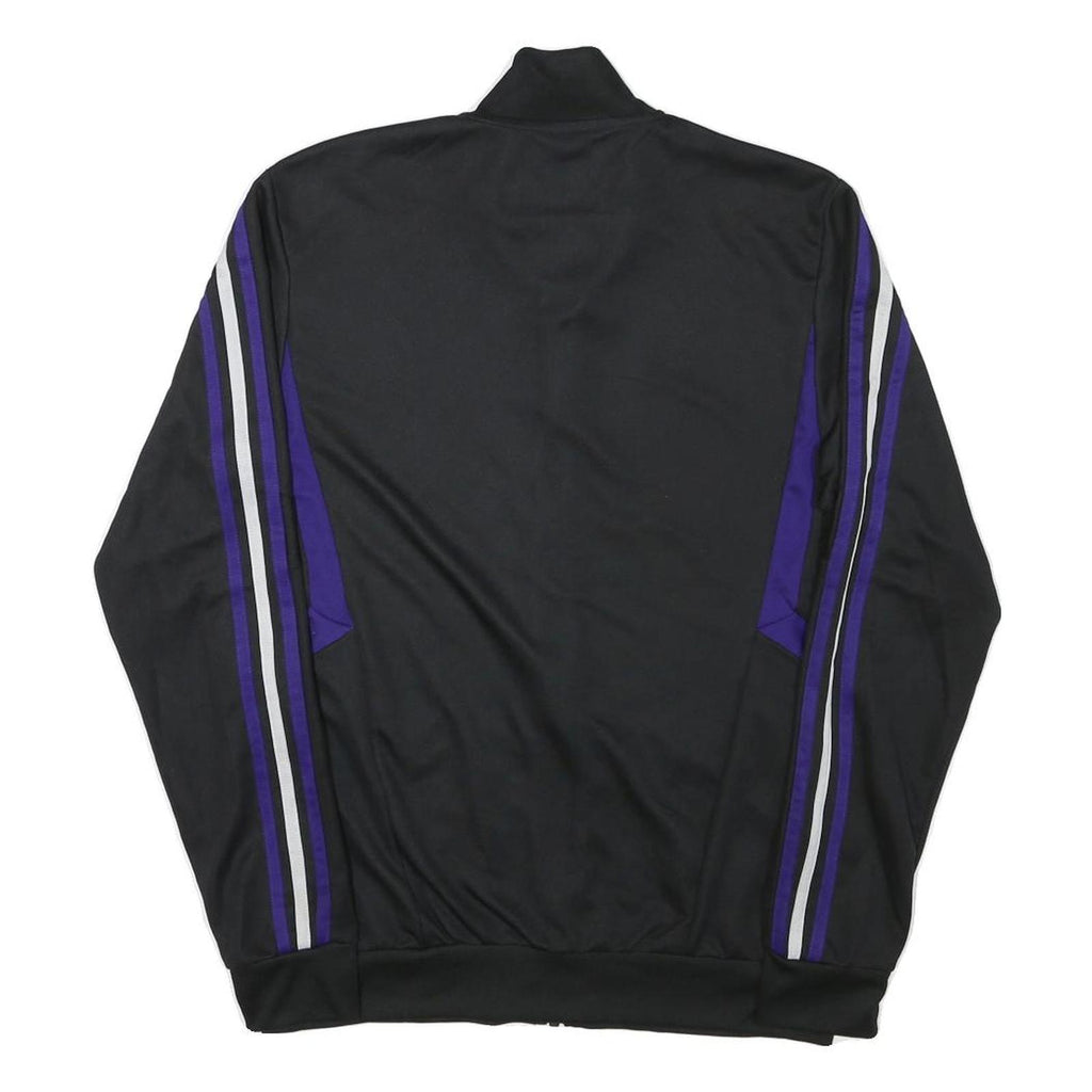 ADIDAS Mens Black & Purple Track Zip Jacket M Polyester Blend Sports Casual