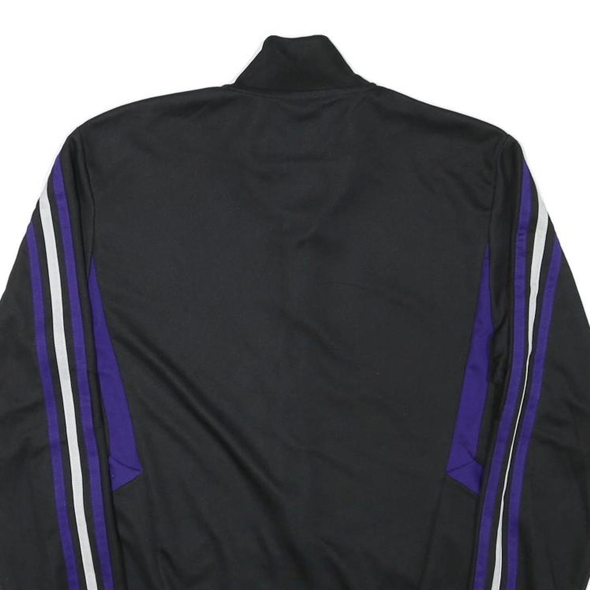 ADIDAS Mens Black & Purple Track Zip Jacket M Polyester Blend Sports Casual
